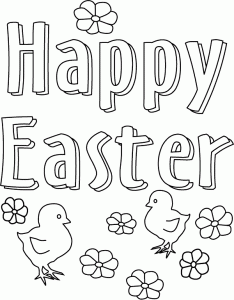 Happy Easter Coloring Page