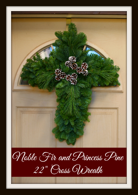 Christmas Forest Live Wreath - Christmas Cross